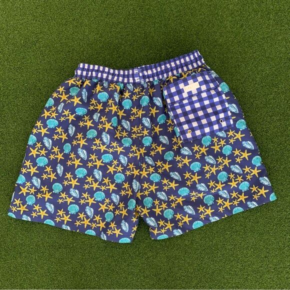 Palmacea men’s starfish and seashell print swim trunks short size X-Large - Picture 2 of 8